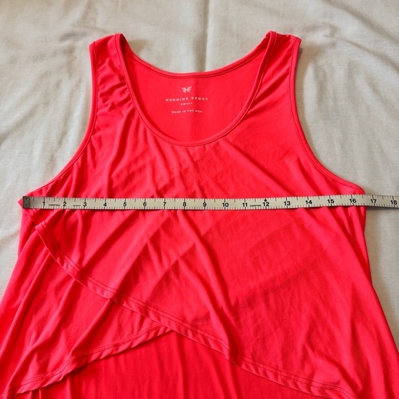Heroine Sport Small Pink Tank Top ~ Crossover Front High Low Racerback - Picture 3 of 6